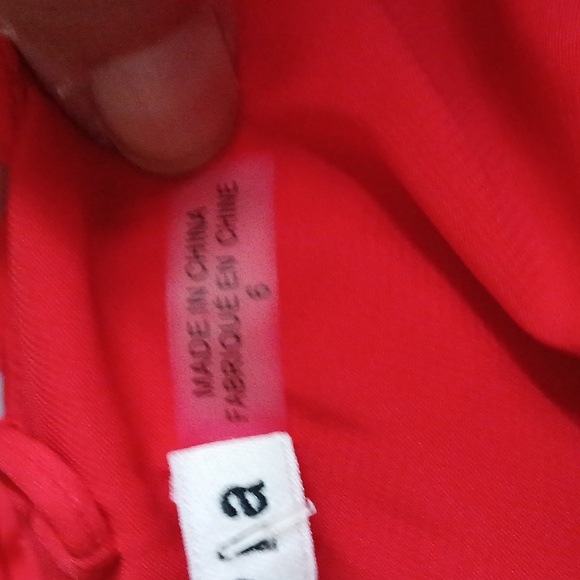 Alice + Olivia Susana Strappy Faux Wrap High Low Red Dress with Belt - Picture 3 of 8